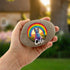 Rainbow West Highland Terrier Personalised Pebble